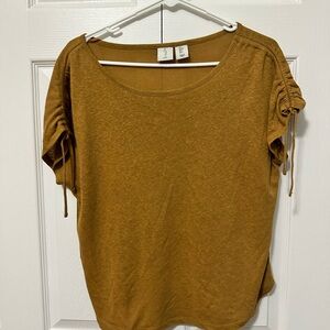 Joie Mustard Short-Sleeve Top Size S